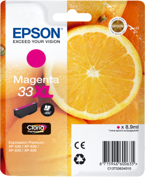 Billede af Magenta blækpatron - Epson 33XL - 8,9ml hos Printerpatroner.dk